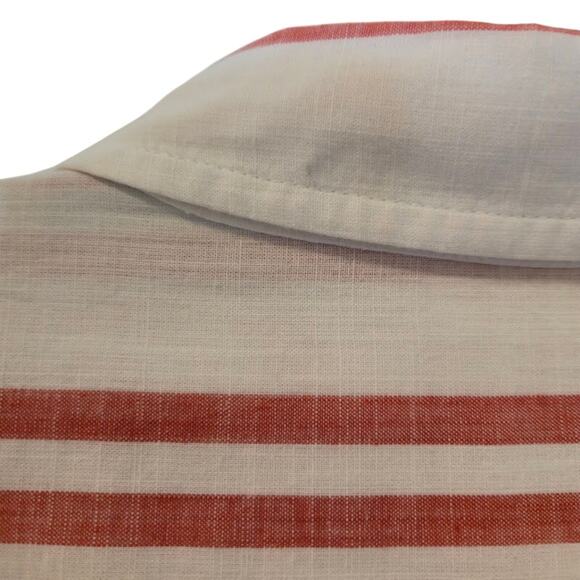 Good Threads Womens Striped Top Size Large White & Red Button Up Preppy Casual - Picture 10 of 13